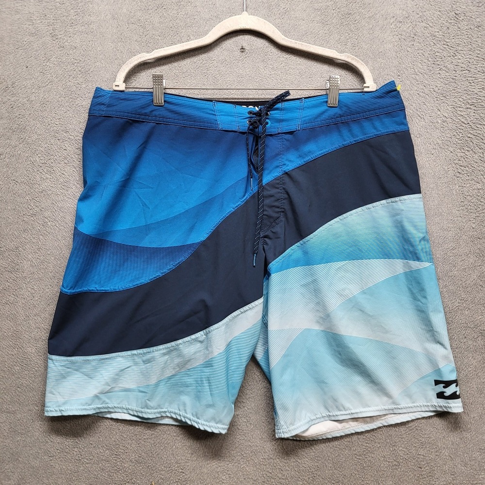 Billabong Men Shorts 38 Blue Swimwear Colorblock Platinum X Boardshort Logo 11"